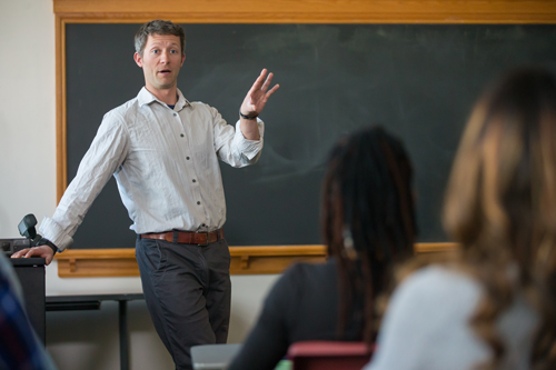 Instructor at front of classroom